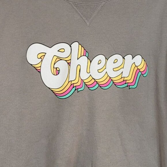 ComfortWash Cheer Sweatshirt Gray Large Crewneck Long Sleeves Pullover Hanes - Picture 3 of 6